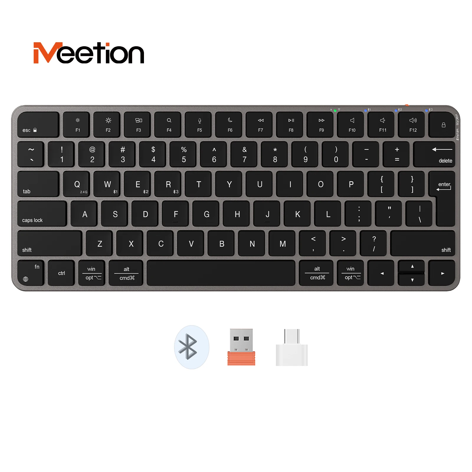 Meetion ikey K210 78 клавиш тонкая беспроводная Bluetooth-Клавиатура 2 4 г BT 5 Двухрежимная компьютерная ПК ноутбук клавиатура для Mac