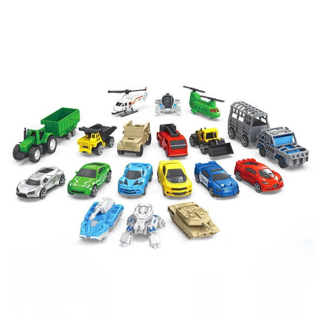 Inertia Gliding Cars Model Toys Mini Military Car Construction Truck Race Car Fire Engine Farmer Cart Aircraft Model Toys Set