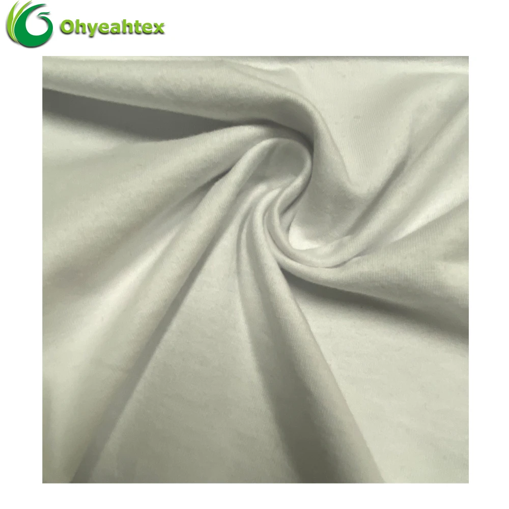Производитель, поставщик, эластичная Экологически чистая трикотажная ткань OEKO Tex из хлопка и спандекса белого цвета для футболок