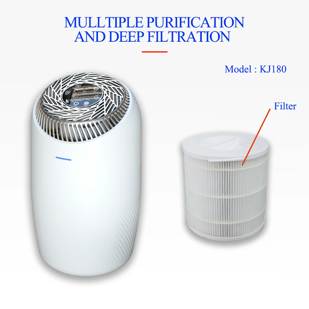 Portable purifier 180m3/h CADR smart mini electrostatic room Desktop air purifier HEPA filter 13