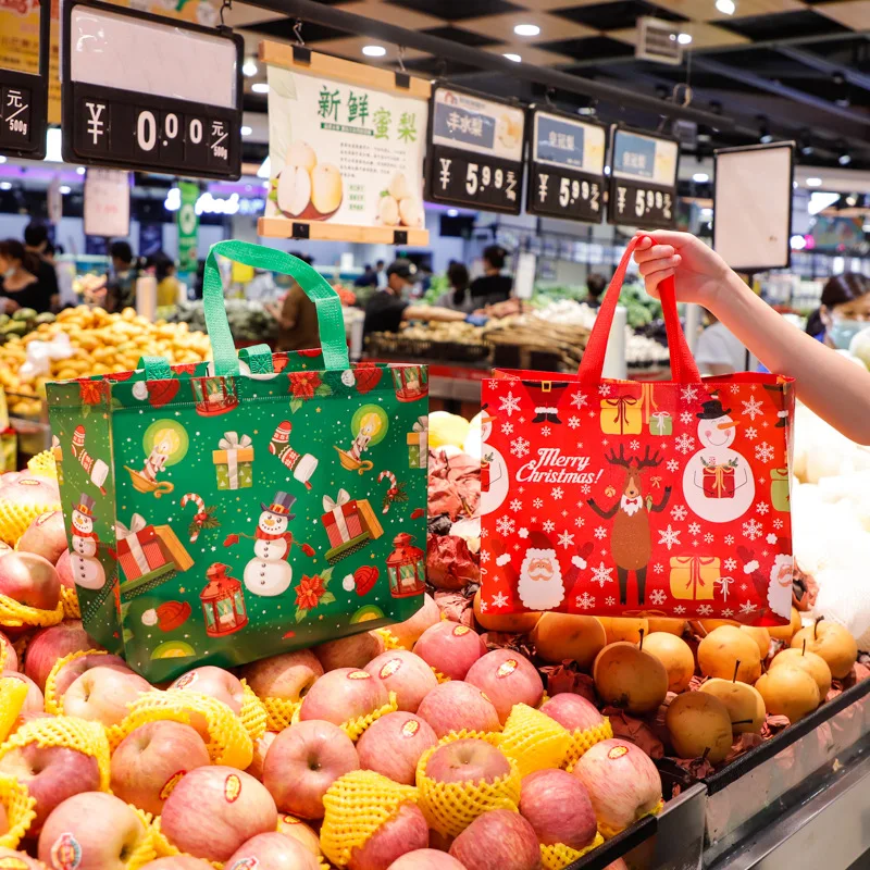 Hot Selling Christmas Non Woven Shopping Bag With Handle Eco-friendly Polypropylene Non Woven Bag For Christmas
