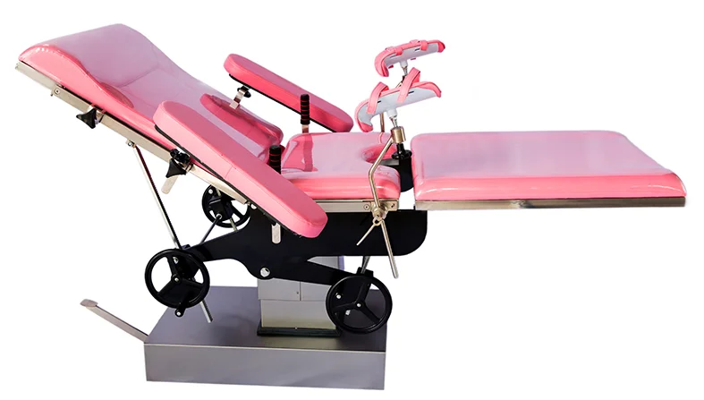 Hydraulic Stainless Steel Multifunction Adjustable Manual Hospital Obstetric Bed Gynecology Operation Delivery Table