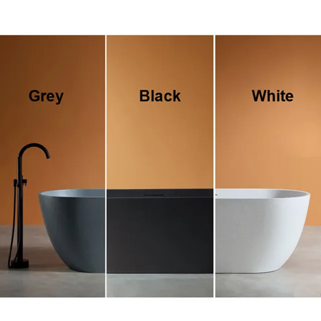 Bathroom Artificial Stone Circular Bath Solid Surface Marble Resin Independent Bathtub