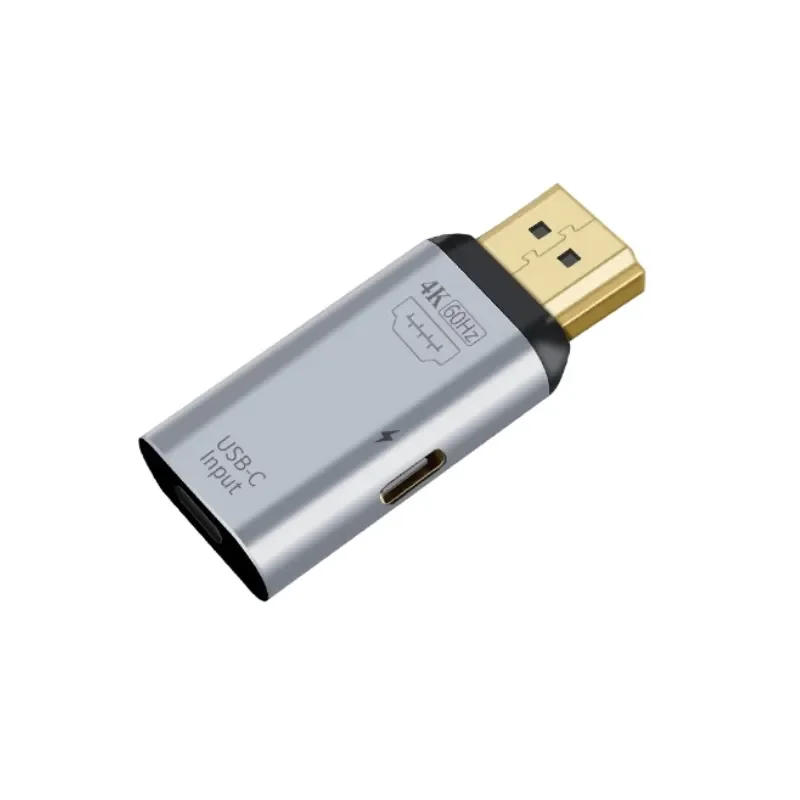USB Type-C переходник для аудио/видео папа 4K @ 60 Гц преобразователь 2-в-1 передатчик с зарядкой PD ПВХ + корпус из алюминиевого сплава