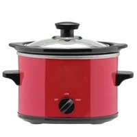 Kitchen Appliances US  EU Standard ETL  CE Electric Red color Crock ceramic pot 1.5L Round Manual Mini Slow Cooker