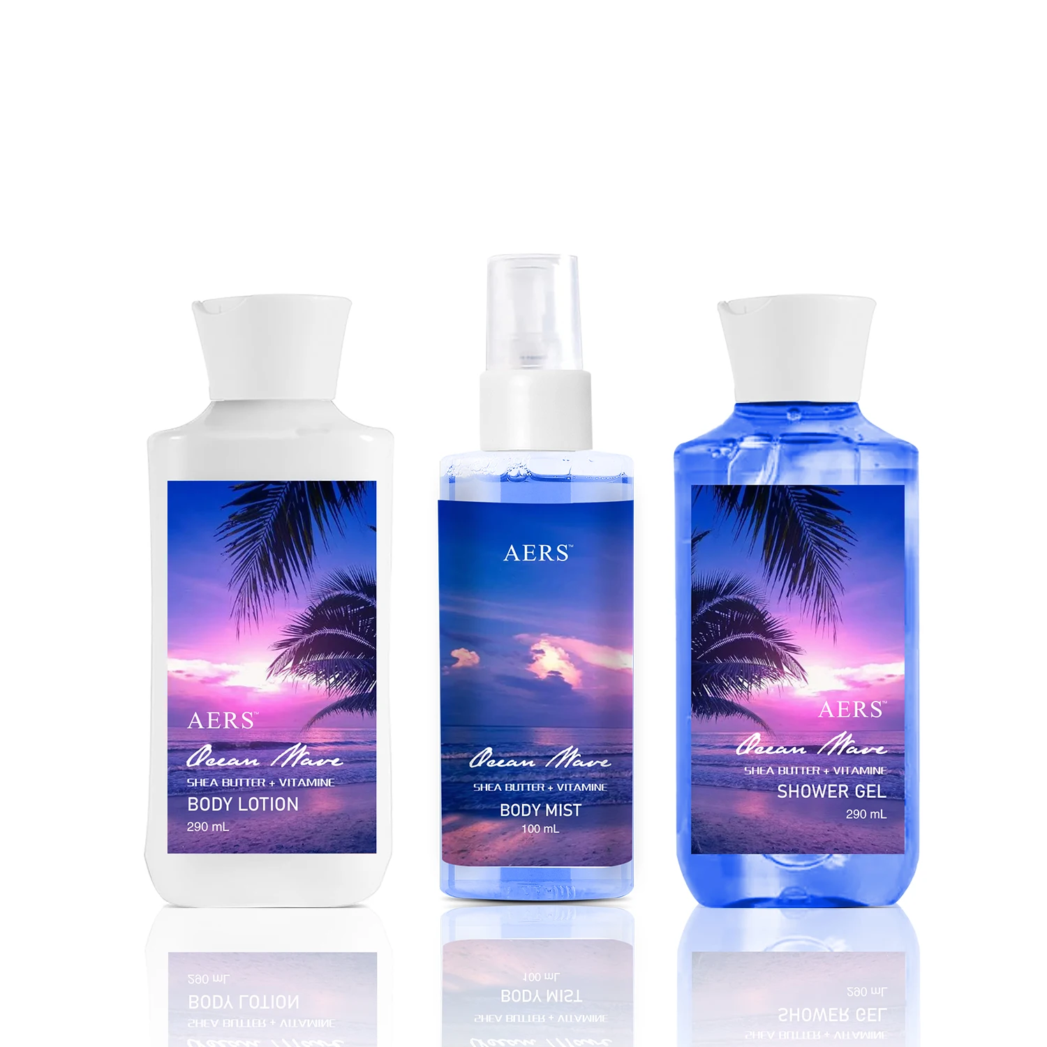 AERS 3 шт. комплекты 200 мл спрей для тела с 290 мл гель для душа с 290 мл работает для дамская сумочка, Женская сумочка, Упаковка спрей цветочный женский спрей для тела,