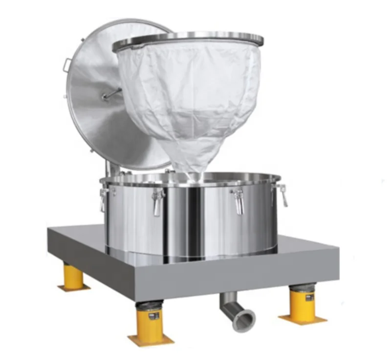 China PD1000 Efficiency Solid Liquid Hanging Bag Filter juice centrifuge plate discharge centrifuges
