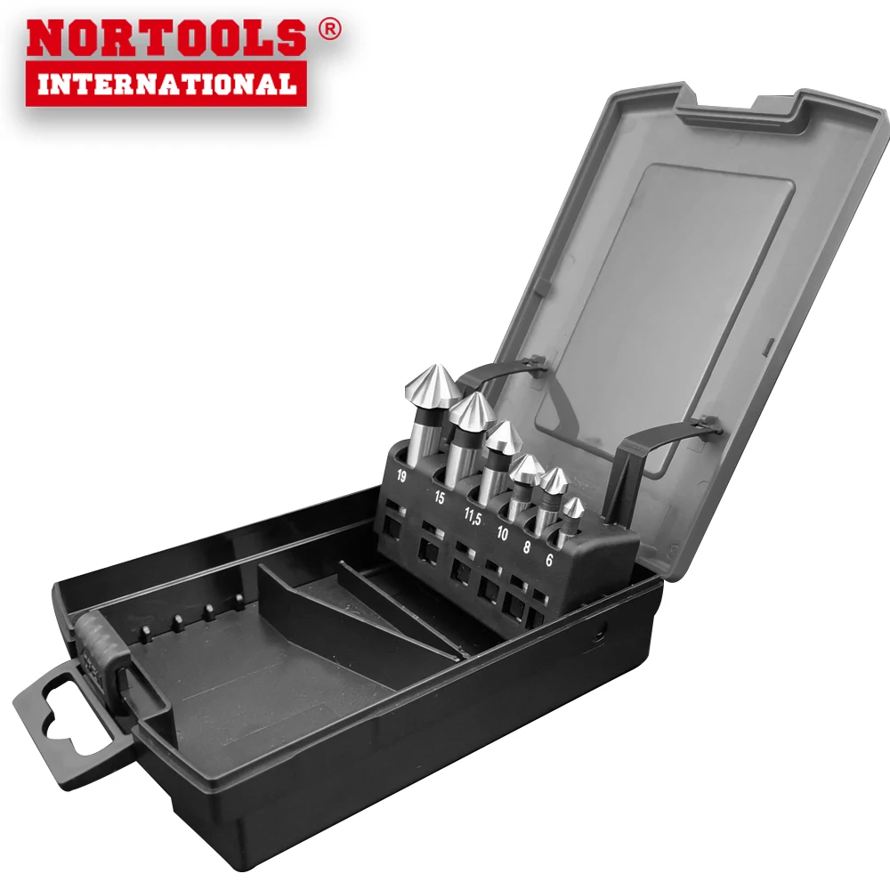 High Quality Bright Finished HSS 3 Fluted Round Shank Countersink Drills DIN335C for Metal Drilling