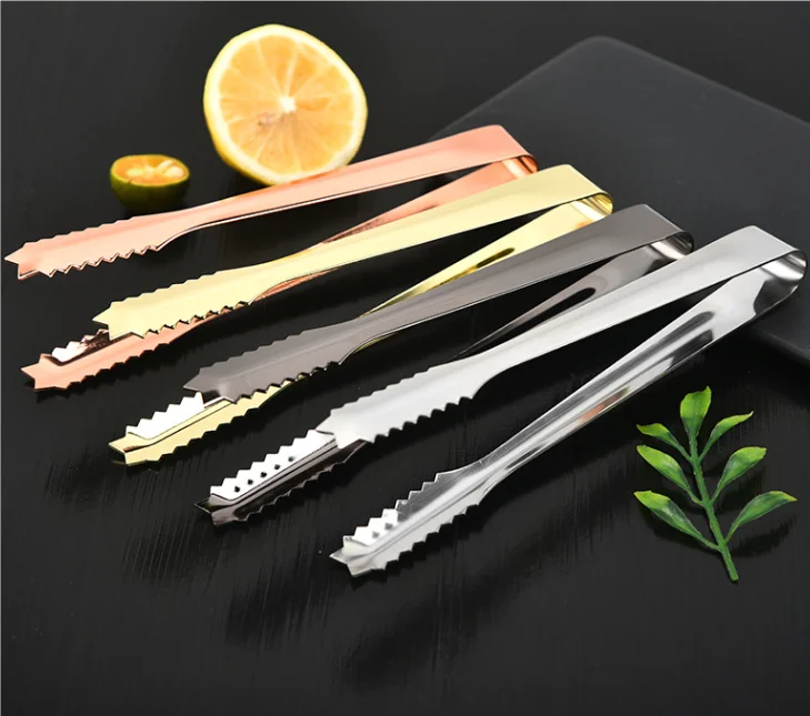Food-grade Bar Kitchen  Stainless Steel Black Salad Sugar Whiskey Cube Serving Mini  Tong Ice Clip  Buy Ice Clip Accessories