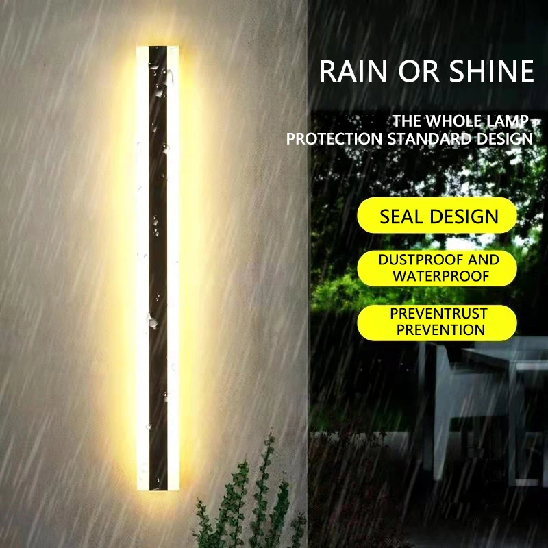 Wholesale Rectangle Wall Light Outdoor IP65 Wall Lamp Garden Villa strip line lamp Wall Fixture Lighting