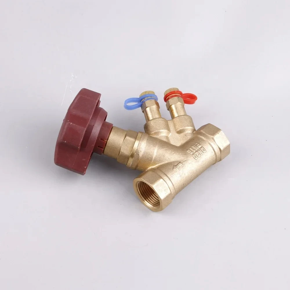 DN20 Circuit Static Balancing Valves Double Regulating Hydraulic Balance Pressure Flow Meter Valve