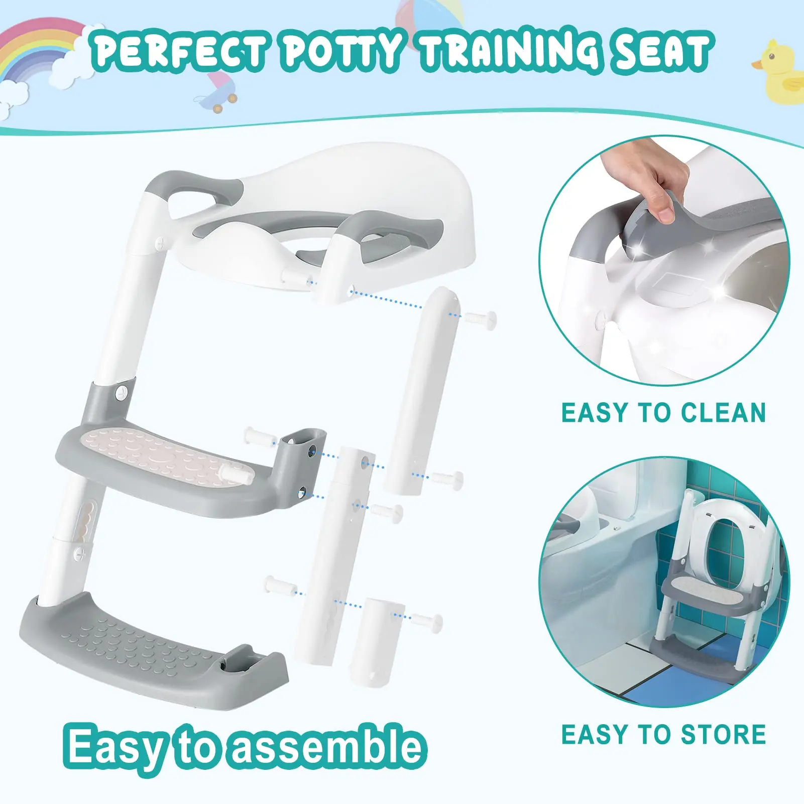 Hot Selling Baby Products Luxury Portable Toddler Potty Training Ladder Toilet For Children Potty Ladder Toilette Ladder