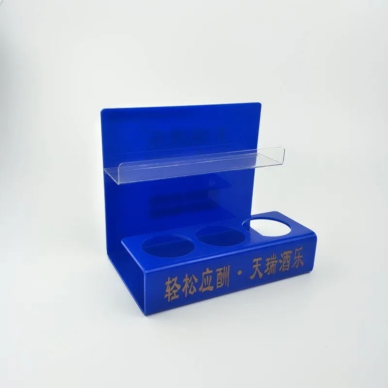Custom  Countertop 3 Bottles Acrylic Beverages Drink Display Stand