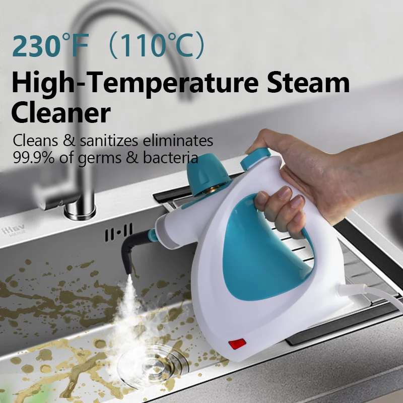 2024 Flash Sale 1050W Handheld Pressurized Steam Cleaner Portable Steamer With Accessory Kit Rolling Cleaning Machine For Floor