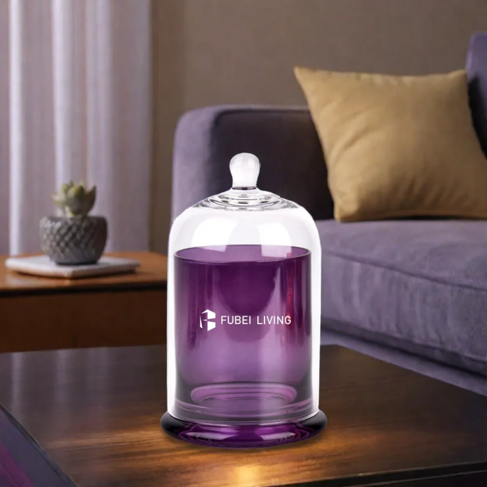 Christmas Holiday Decorative Candle Natural Soy Wax Glass Bell Jar Dome Shape Cover Scented Candle