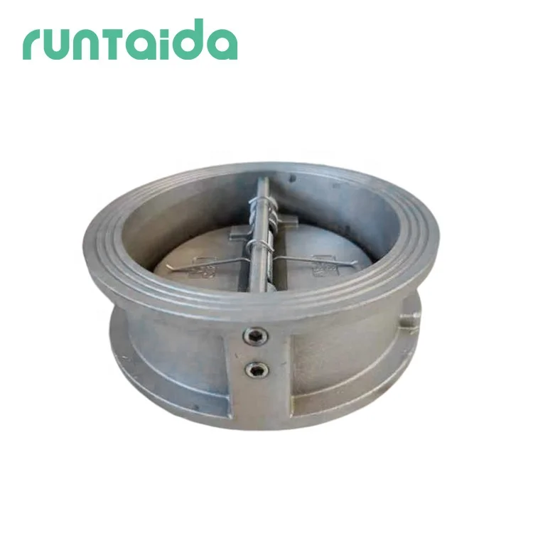 DN40~DN700 PN10 PN16 Ductile cast iron double disc one-way dual non return wafer type flap check valve
