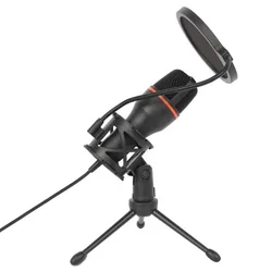 Fly Kan USB Desktop Condenser Microphone with Tripod Stand Studio Recording Streaming Microphone for PC/Computer/Mac(UMIC-SET01)