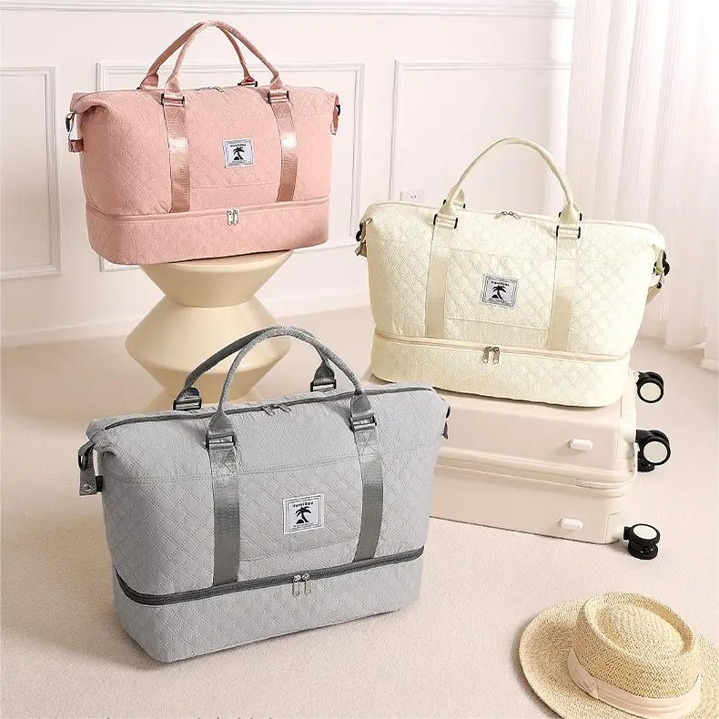 Large Capacity Travel Clothes Shoes Separation Storage Bag Sports Gym Single Shoulder Bag Organizer Bag with Handle