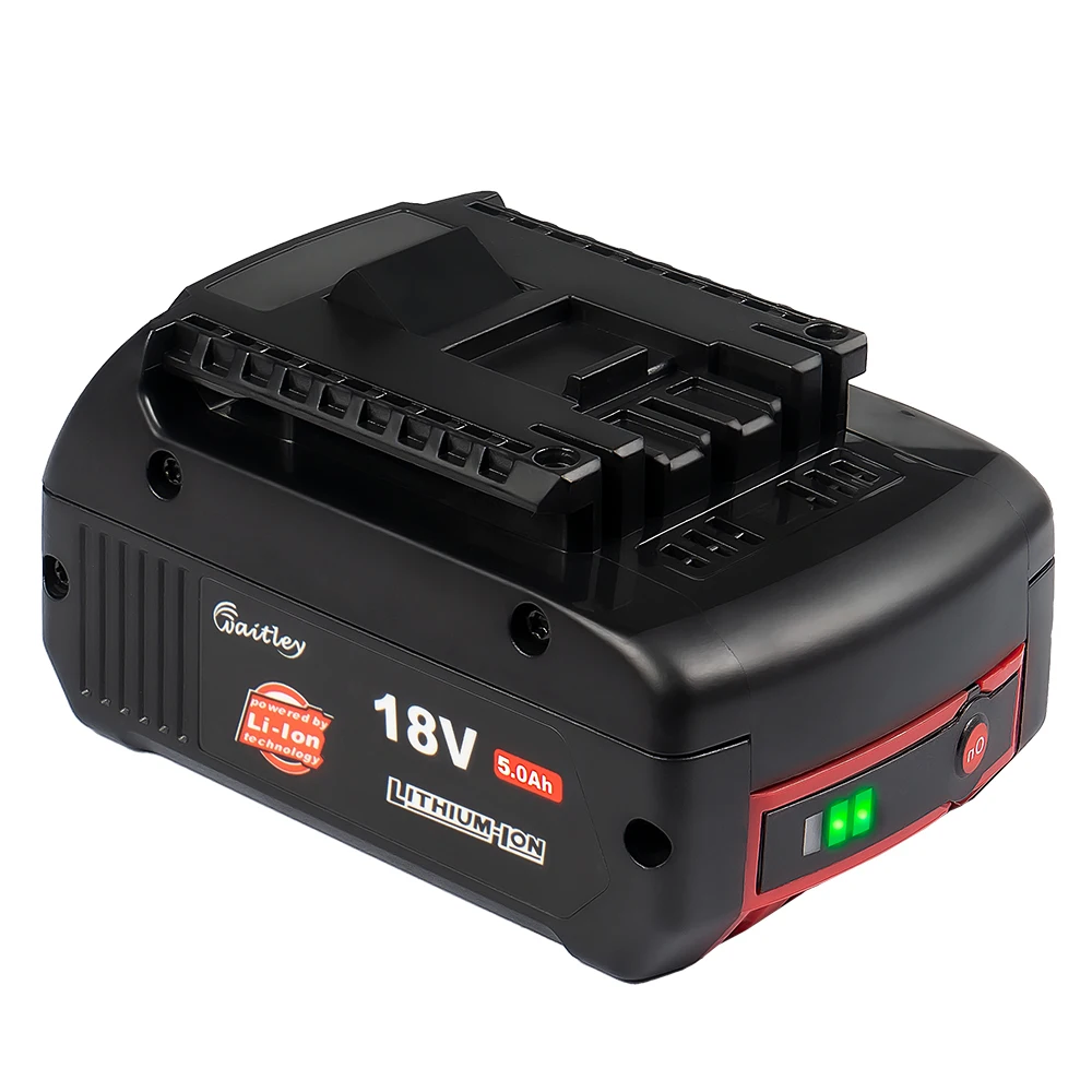Waitley 18V 5000mah Indicator light Rechargeable Li-ion Battery 18V Wholesale Power tool Backup 5.0A Bosch Replacement BAT609