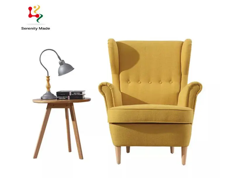 Modern Hotel Room Lobby Lounge Furniture Upholstered Wood Frame Fabric Living Room Dining Corner Chair