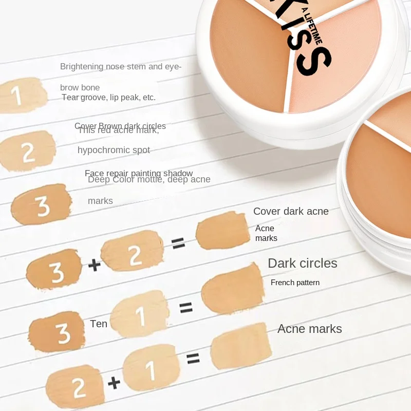PAQIMAN Concealer Foundation Cream Palette Waterproof Makeup Base Cream Vegan Color Corrector 3 in 1  Concealer