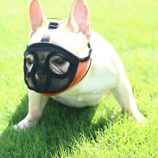French BullDog Muzzle Breathable Mesh Dog Muzzle For Dogs