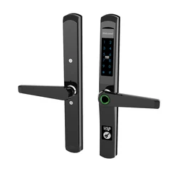 Популярная модель для узких алюминиевых дверей, водонепроницаемый электронный цифровой биометрический раздвижной дверной замок со сканером отпечатков пальцев