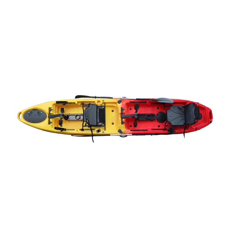 double person sit on top rotomolded fishing kayak with pedals
