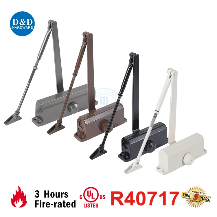 Heavy Duty UL Listed Automatic Cast Iron Body Low Opening Resistance Door Closer 15-150 KG 180 Degree 1400mm