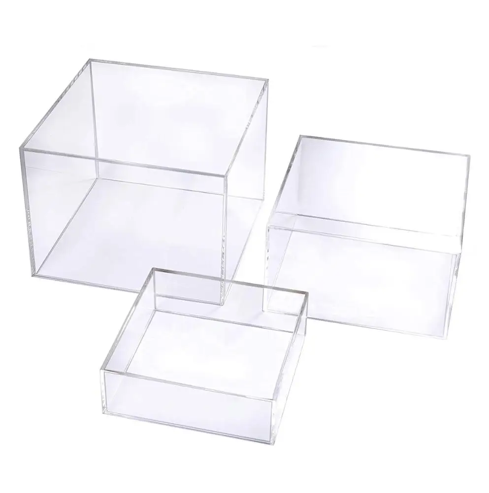Clear Acrylic Cube Display Nesting Risers with Hollow Bottoms