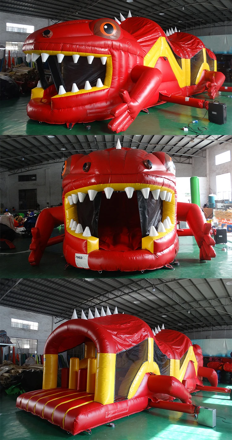 Professional Factory Direct Sale High Quality Custom Red Iguana Inflatable Obstacle Course