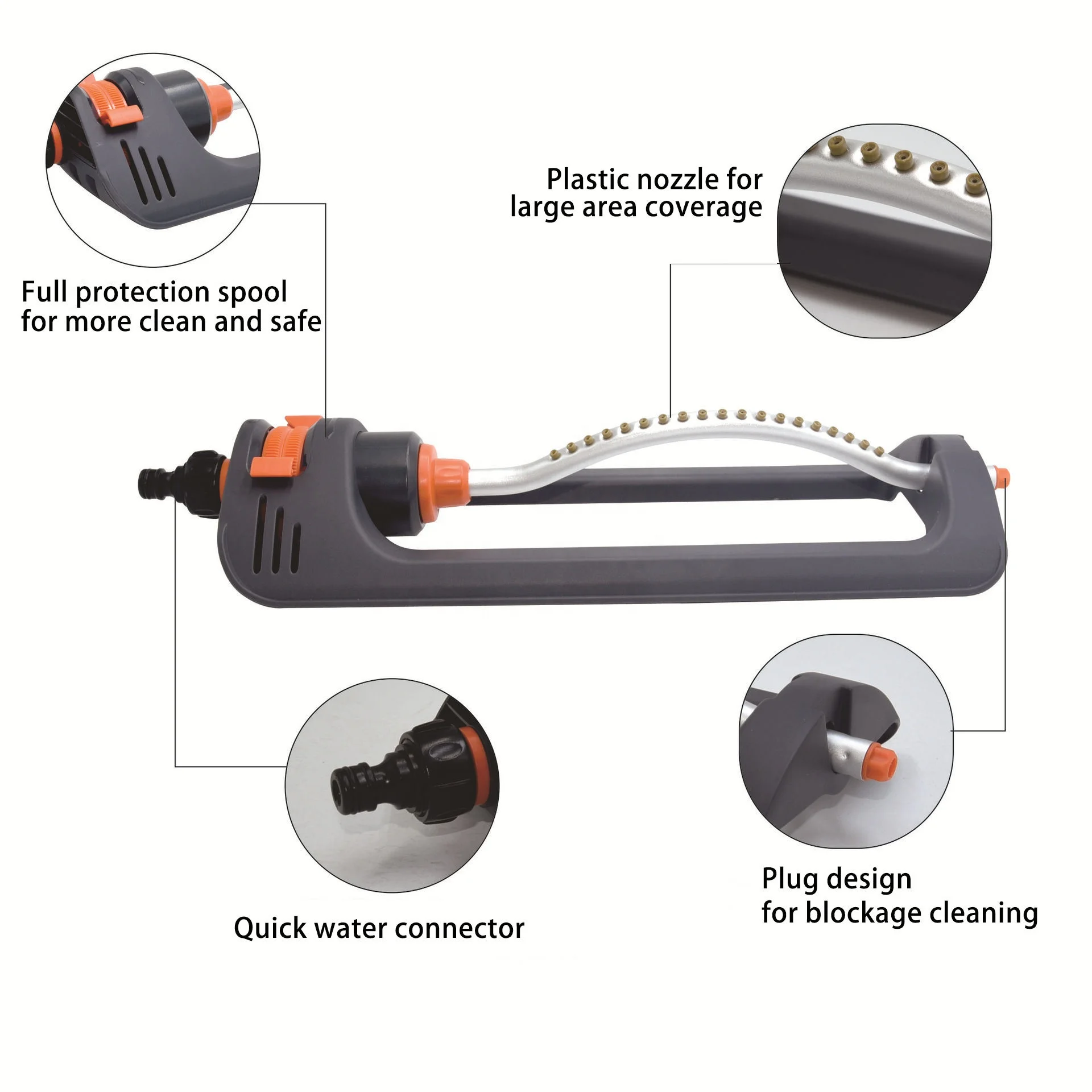 Manufacturer 3 Way Oscillating Sprinkler Water Sprinkler For Large Lawn And Garden