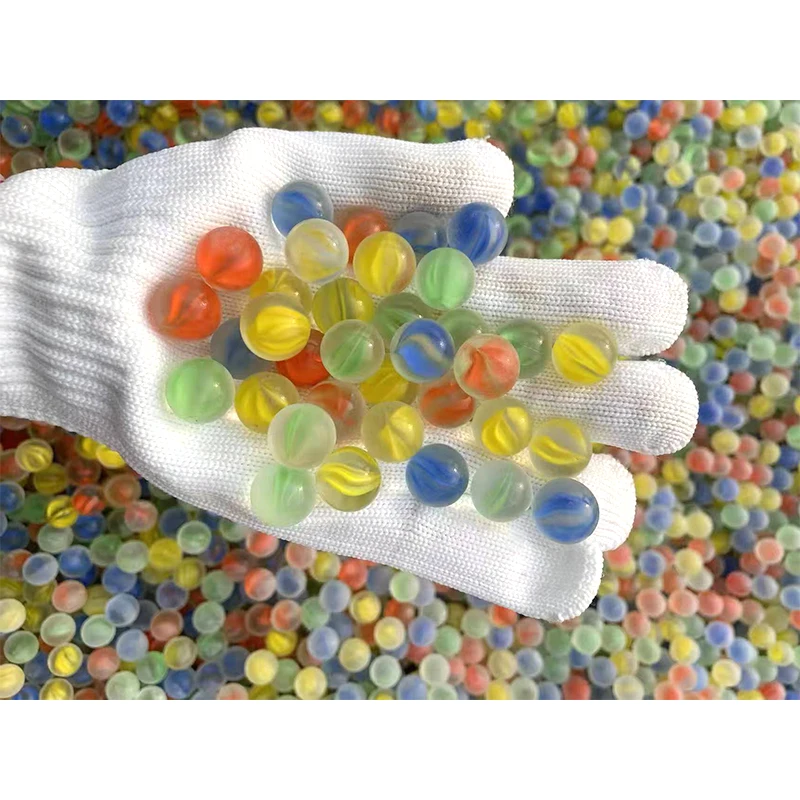 Custom Frosted Colored Glass Marbles Clear colored solid crystal glass balls
