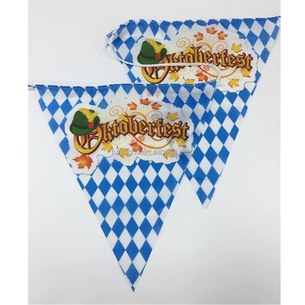 Custom Polyester Fabric Pennant String Flag for Celebration Decoration Triangle Bunting Flag