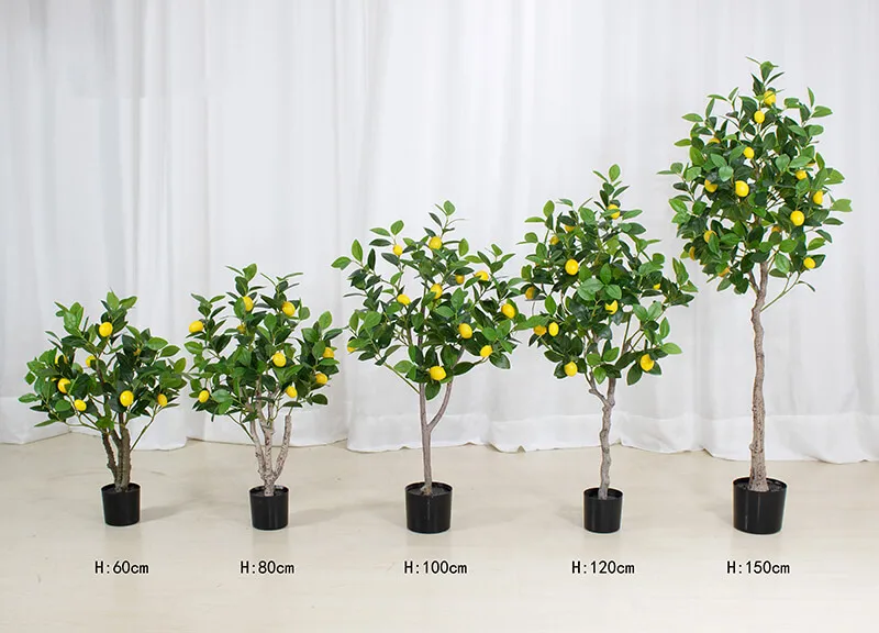Senmasine 60cm 80cm 100cm 120cm 150cm Fake Potted Plants Home Indoor Decoration Artificial Lemon Trees