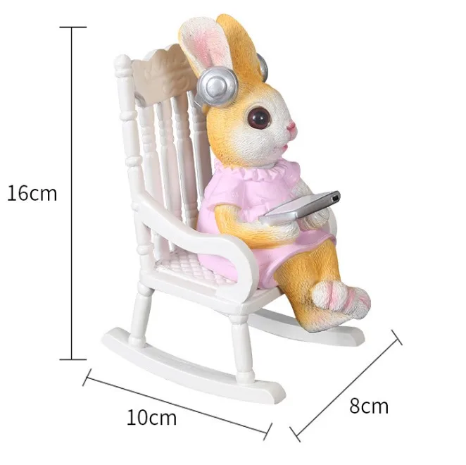 Creative lovely rabbit doll resin handicrafts