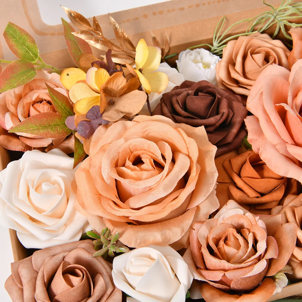 Wholesale Proposal Birthday Party Gift Wedding Bride Bridesmaids Holding Bouquet Wine Red Artificial Rose Box Flower