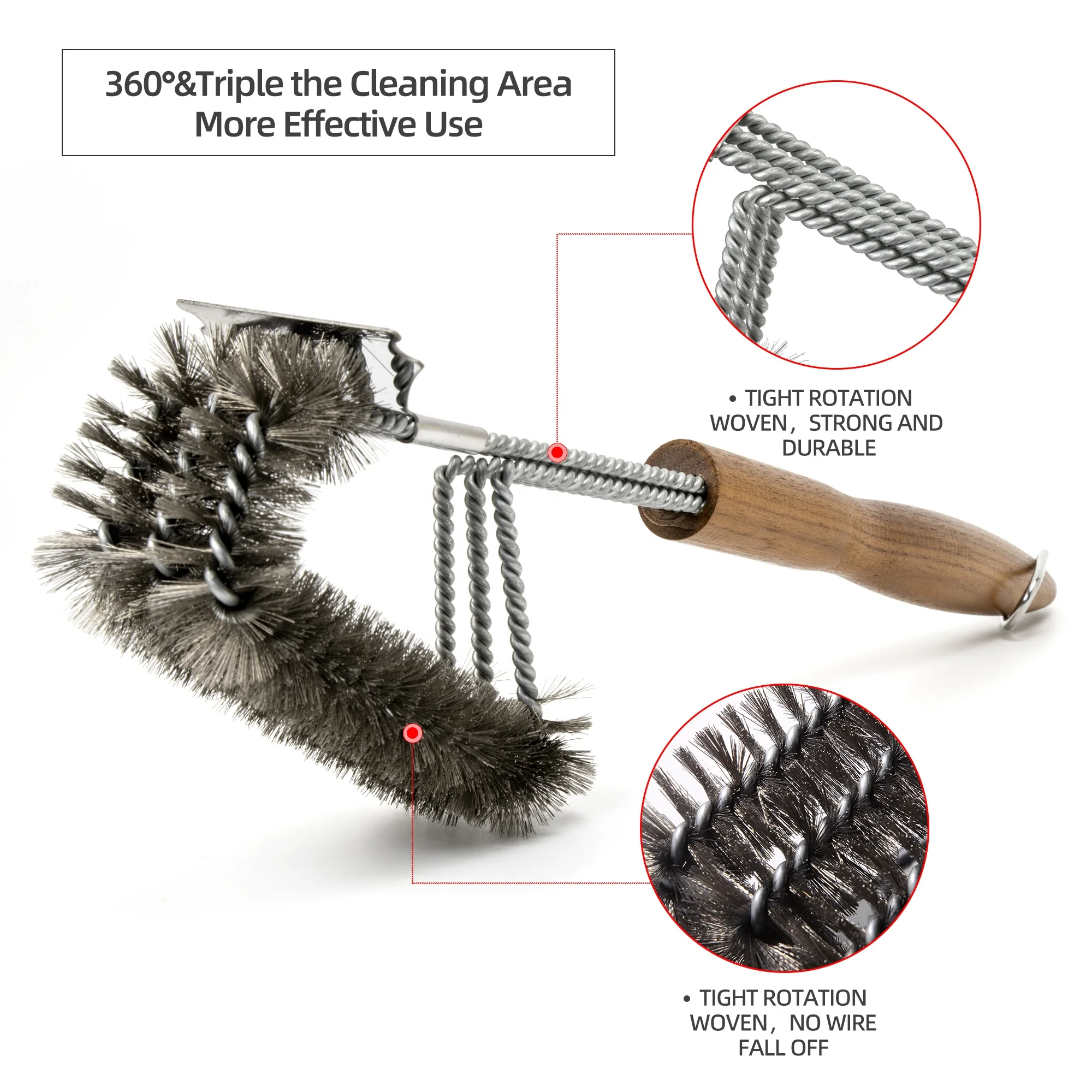 Heavy Duty Grill Brush and Scraper Exclusive Grill Cleaning Kit with Extra BBQ Wire Brush Head