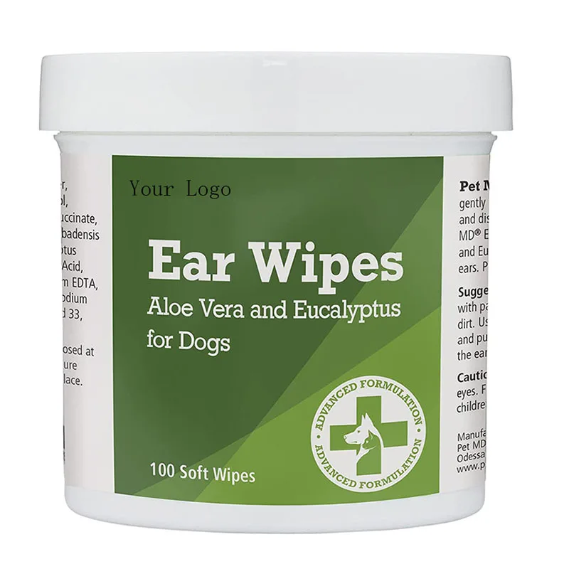 100 sheets or customized Hypoallergenic Pet Eye And Ear Wipes For Dogs & Cats Biodegradable Fragrance-free Deodorising Dog Wipes