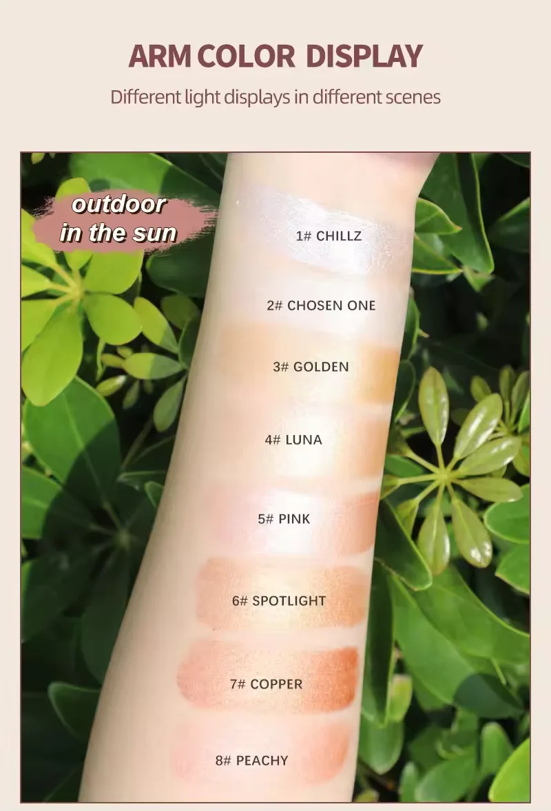 Private Label Waterproof Cream Pigment Shimmer Makeup Highlighter Stick With Brush