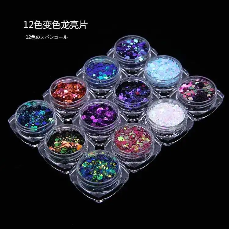PET laser glitter powder laser mixed sequins radium color mixed glitter powder DIY glue accessories