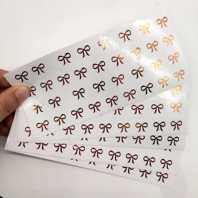 Transparent Stickers Printing Custom Foil Bow Kiss Cut Sticker Sheets