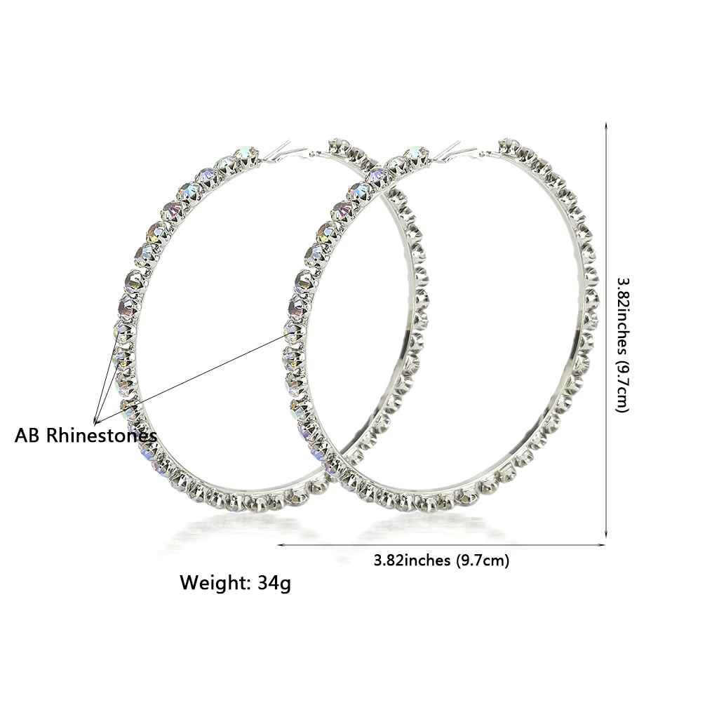  Новые трендовые серьги-кольца в стиле Рианны Большие Позолоченные с кристаллами и бриллиантами для вечеринки свадьбы женские