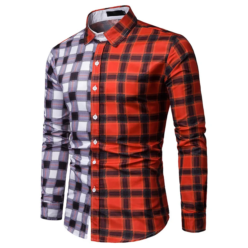 Latest Stylish Mens patchwork  Shirt striped custom  Men Shirt