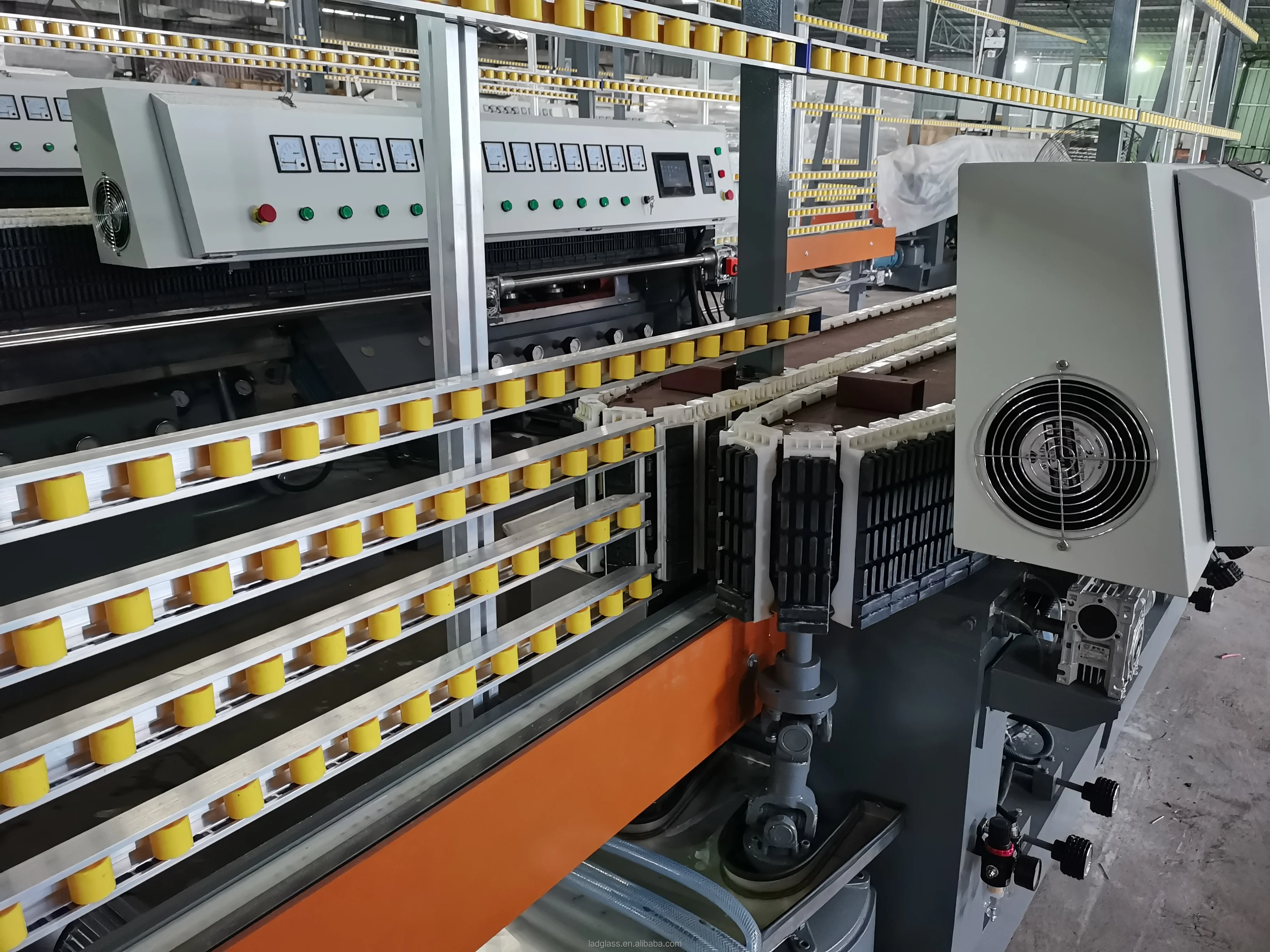 8 Motors Automatic Glass Straight Line Miterring Machine Rectilinear Edging Machine with PLC