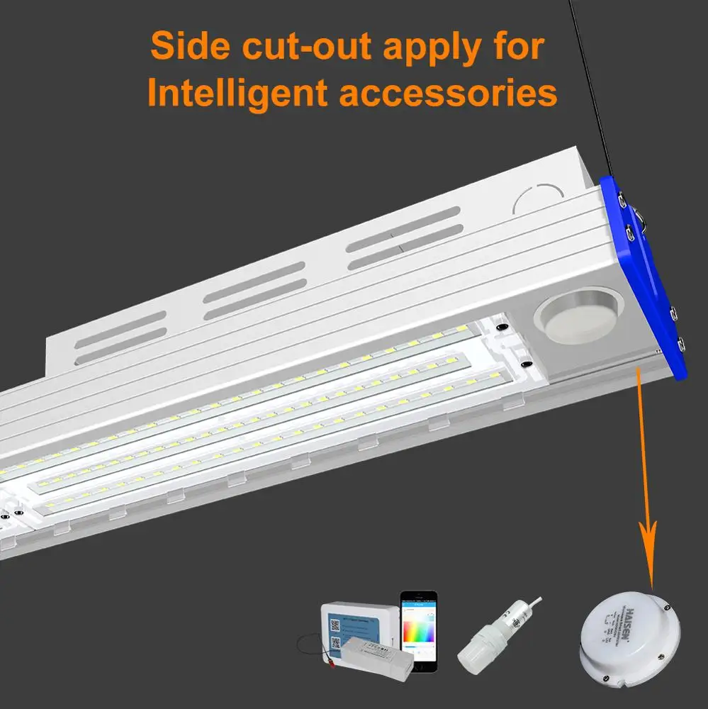 New design high power LED linear high bay light 250w with High lumen chip indoor lighting for commercial lighting