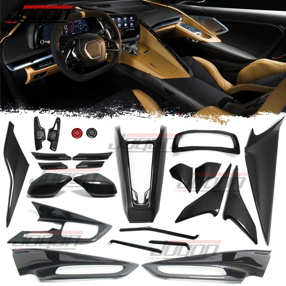 Для GMSV для Chevrolet Corvette C8 Stingray Sports 2020 2021JOGON отделка из углеродного волокна ручка переключения передач головка аксессуары для интерьера