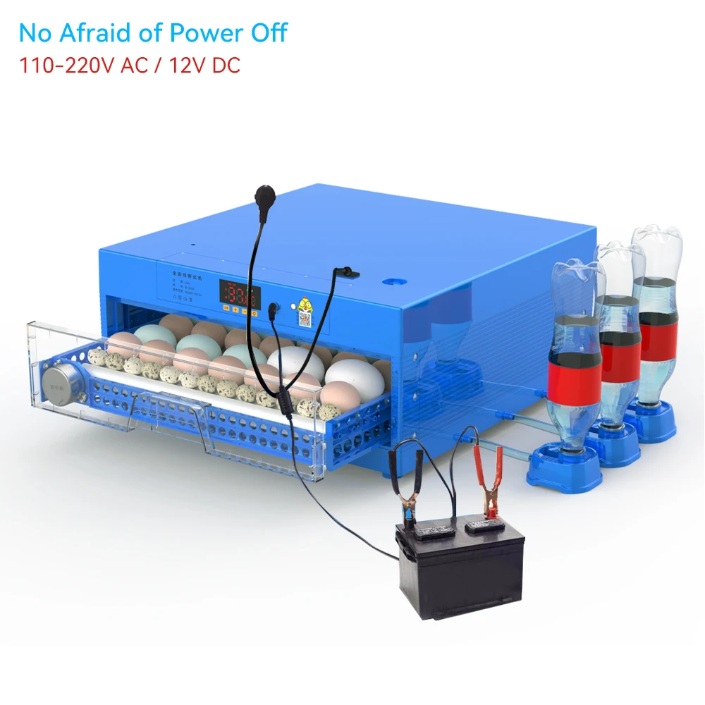 New Dc Ac Power 36 64 128 192 256Eggs Hatcher Couveuse Oeuf Automatic Hatching Machine Chicken Eggs Incubators For Farming