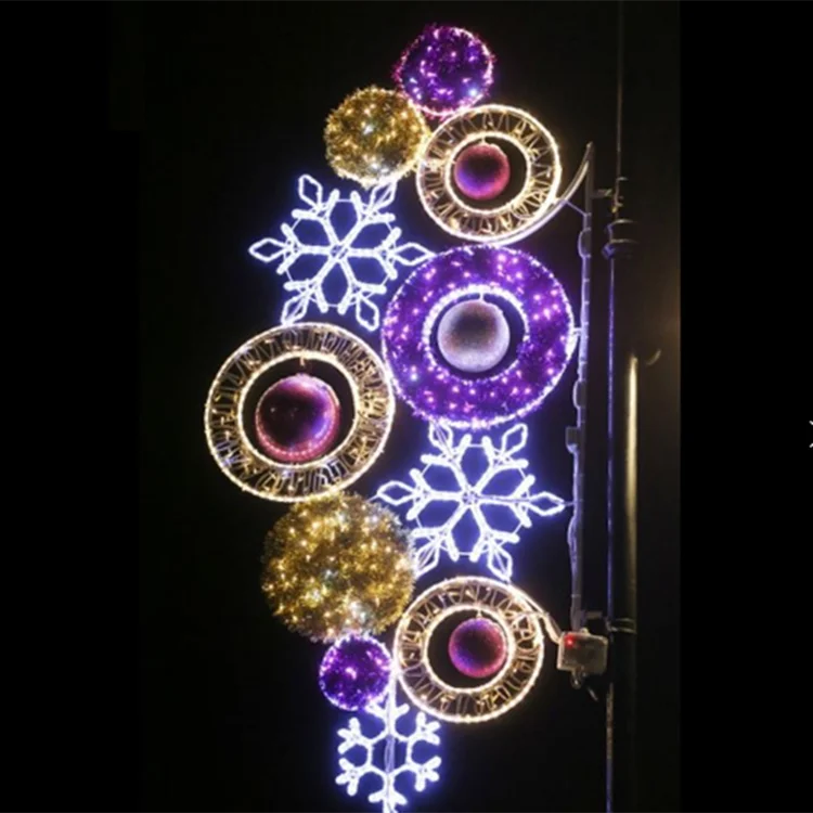 
Custom outdoor lighted motif decoration LED Pole Mounted Motif Lights 