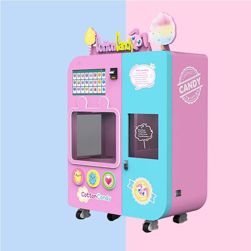 Commercial Full Automatic Fancy Professional Making Cotton Candy Floss Vending Robot Machine For Sale